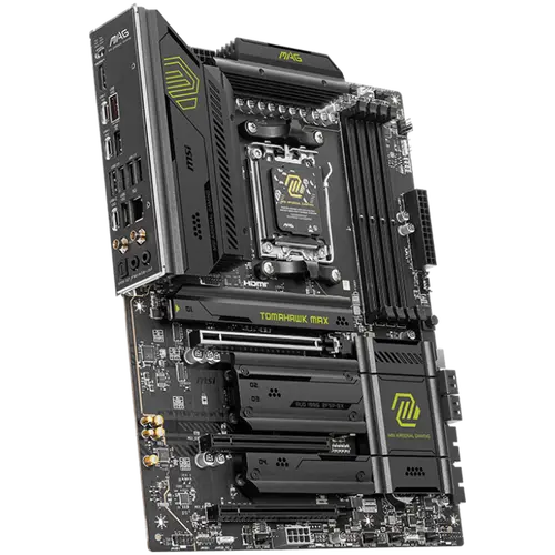 MSI MAG B850 TOMAHAWK MAX WIFI, ATX, Socket AM5, 4x DDR5 Dual Channel DDR5 up to 8400(OC)MHz, 3x PCIe 3.0 x16 slot, 4x M.2 slot, 4x USB 2.0, 1x USB 5Gbps, 2x USB 10Gbps, 3x USB 10Gbps Type-C, HDMI, 7.1 HD Audio, 5G LAN, WiFI 7, BT, 3Y - image 1