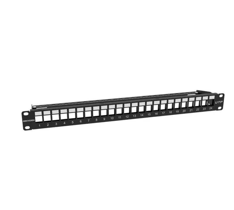 Patch panel Hikvision DS-1CP0U24-1U, neecranat, cu 24 de porturi, gol, 1U