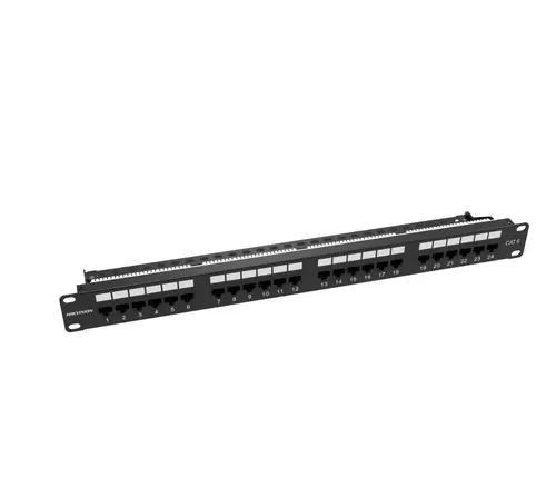Patch panel Hikvision DS-1CP6U24-1U, Cat6, neecranat, cu 24 de porturi, 1U - 2
