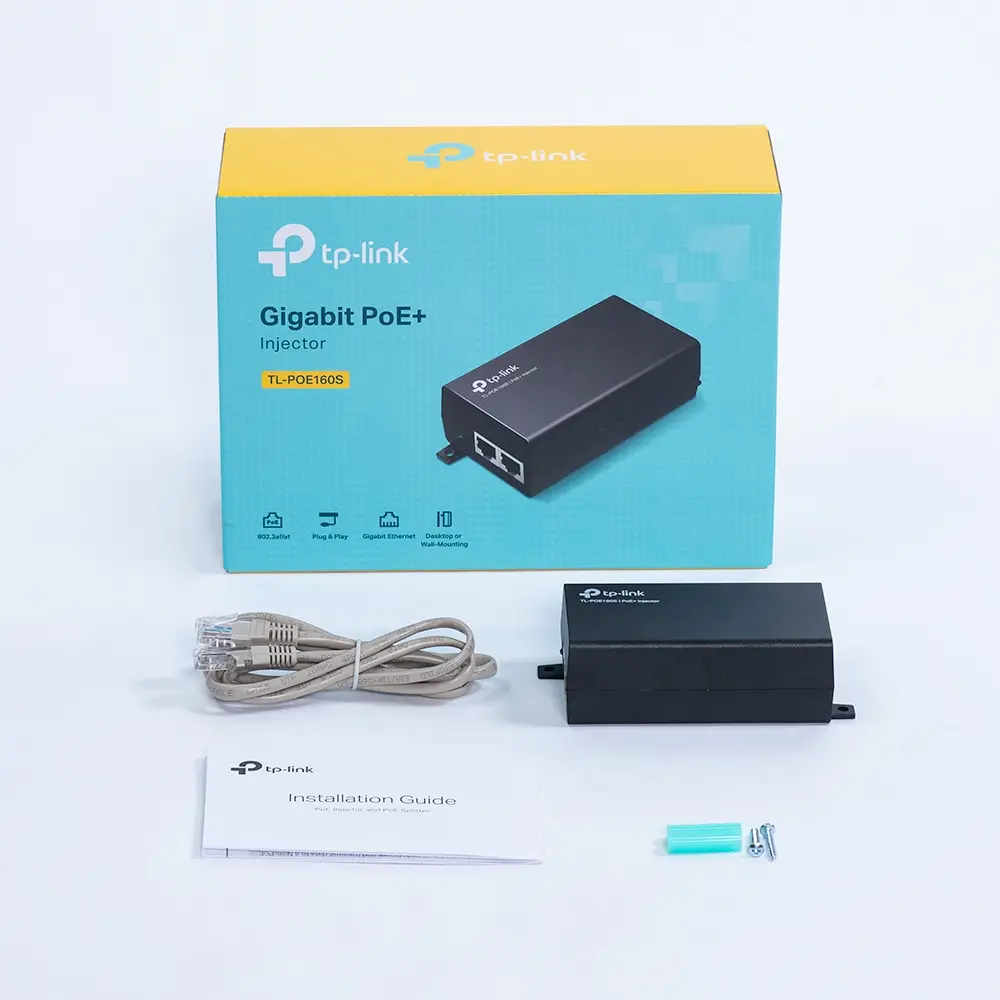 TP-Link POE160S PoE+ Injector Adapter, 1× Gigabit PoE Port, 1× Gigabit Non-PoE Port, 802.3at/af Compliant, Data and Power Carried over The Same Cable Up to 100 Meters, Plastic Case, Pocket Size - image 6