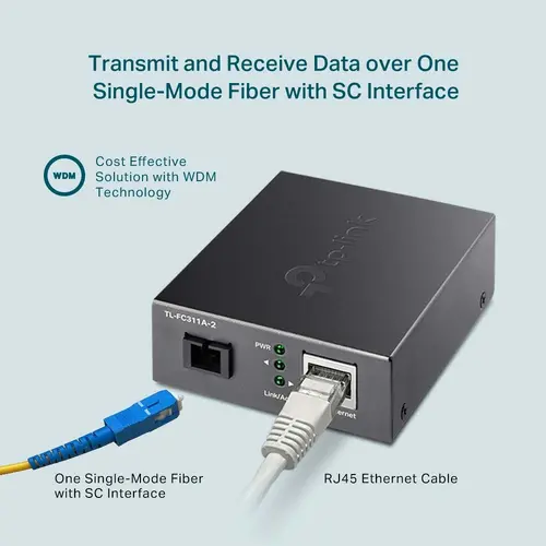 Omada 10/100/1000 Mbps RJ45 to 1000 Mbps Single-mode SC WDM Bi-Directional Fiber Converter PORT: 1× Gigabit SC Port, 1× Gigabit RJ45 Port (Auto MDI/MDIX) SPEC: Full-duplex, Tx:1550 nm, Rx:1310 nm, Up to 2 km, Chassis FC1420 rack-mountable - image 6