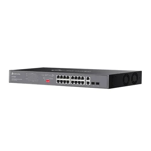 Omada 18-Port Gigabit Rackmount  Switch with 16-Port PoE+ PORT: 16× Gigabit PoE+ Ports, 2× Gigabit Non-PoE Ports, 2× Combo Gigabit SFP Slots SPEC: 802.3at/af, 250 W PoE Power, 1U 19-inch Rack-mountable Steel Case FEATURE: Plug and Play - image 2