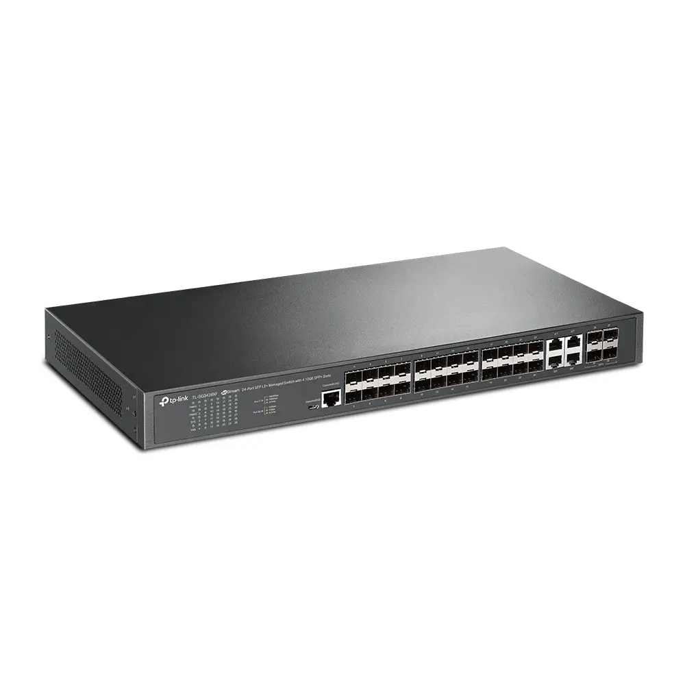 Omada Switch Managed L2+ 24 θυρών SFP 20× θύρες Gigabit SFP, 4× θύρες Combo Gigabit SFP/RJ45, 4× υποδοχές 10G SFP+, θύρα κονσόλας RJ45/Micro-USB - image 1