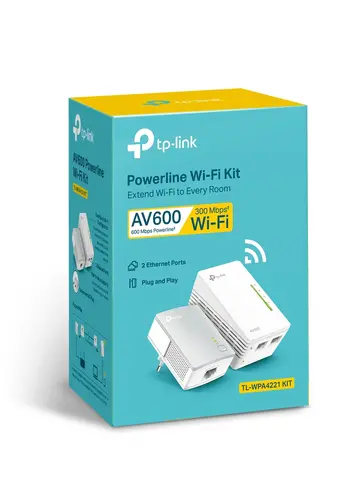 Powerline Extender адаптер TP-Link TL-WPA4221 KIT, AV600, Wi-Fi KIT, стартов ком - image 3