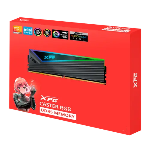 Памет, ADATA CASTER RGB 32GB (2x16GB) DDR5 6000 MHz U-DIMM