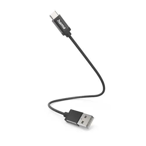 HAMA Καλώδιο φόρτισης, USB-C -USB A, 0.2μ, μαύρο - 1