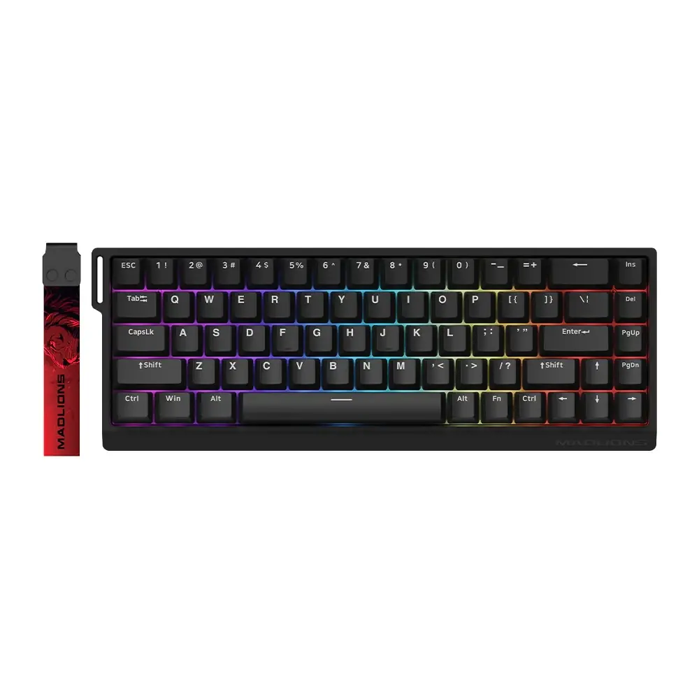 Madlions професионална геймърска механична клавиатура Professional Gaming Mechanical Keyboard MAD 68 HE RGB - 1K, Magnetic Amber Pro Switches - Black