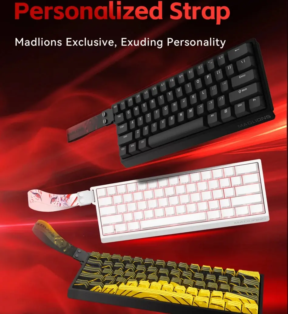 Madlions професионална геймърска механична клавиатура Professional Gaming Mechanical Keyboard MAD 60 HE RGB - 1K, Magnetic Amber Pro Switches - White - image 4