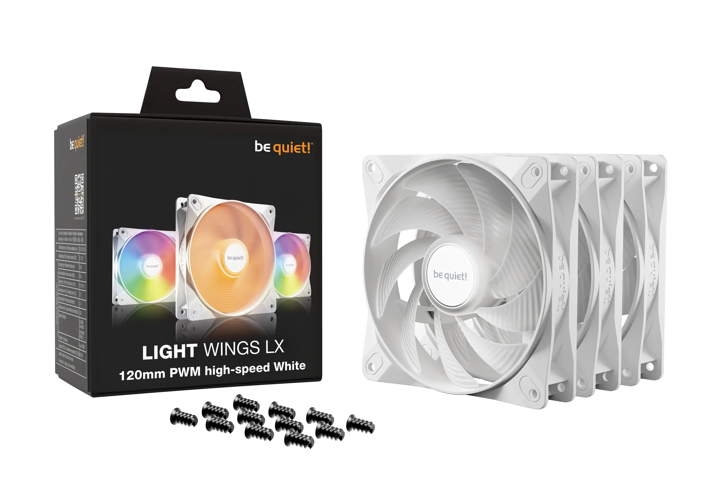 be quiet! комплект вентилатори Fan Pack 3-in-1 3 x 120mm - LIGHT WINGS LX 120mm PWM high-speed White Triple-Pack - image 3