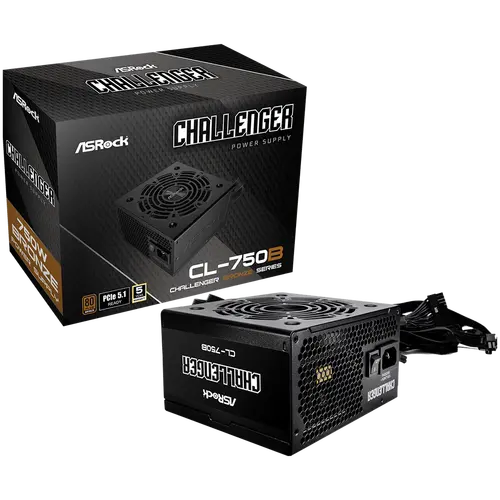 Asrock CL-750B, 750W, 80 Plus BRONZE, Non Modular PSU, 1x EPS 12V CPU(4+4pin), 2x PCIe (6+2pin), 2x 4-pin connectors, 4x SATA, OCP, SCP, OVP, UVP, OTP, OPP protections, 120 mm Fan, ATX 2.52, 5Y warranty
