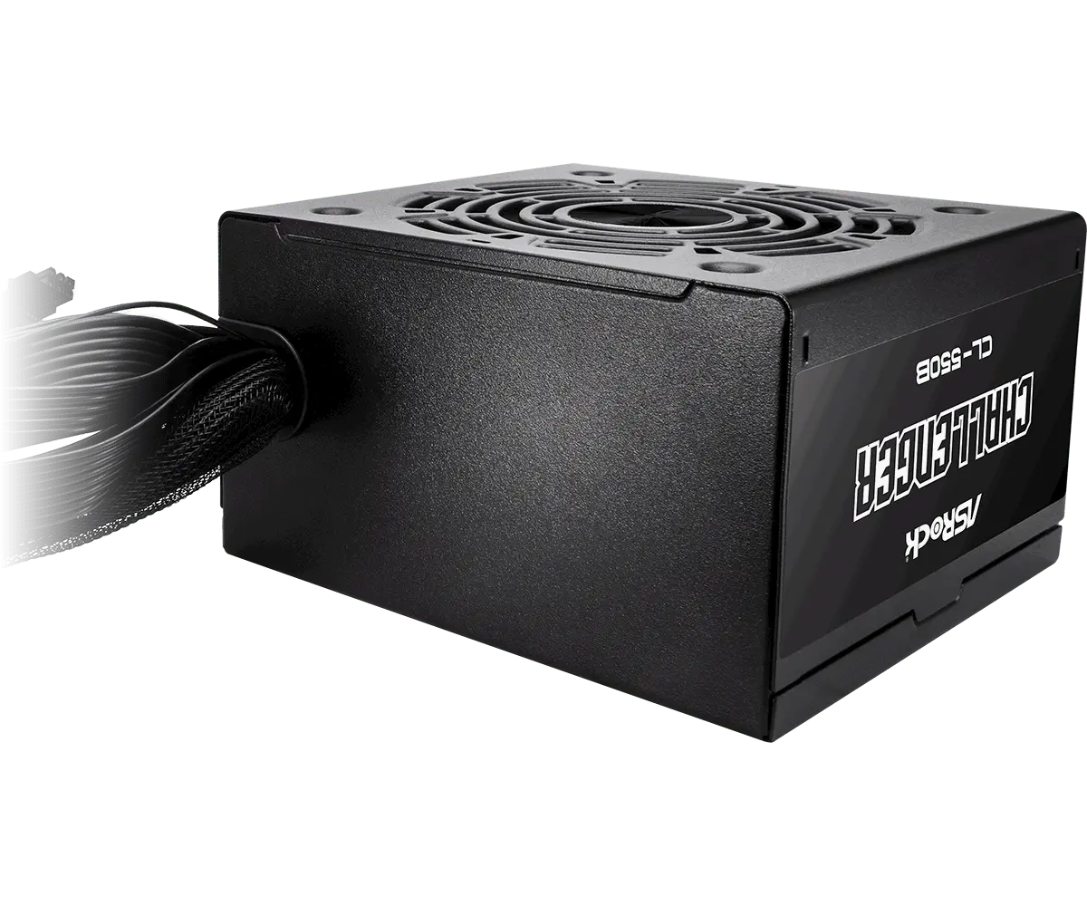 Asrock CL-550B, 550W, 80 Plus BRONZE, Non Modular PSU, 1x EPS 12V CPU(4+4pin), 2x PCIe (6+2pin), 2x 4-pin connectors, 4x SATA, OCP, SCP, OVP, UVP, OTP, OPP protections, 120 mm Fan, ATX 2.52, 5Y warranty - image 3