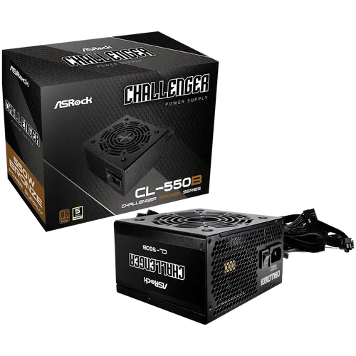 Asrock CL-550B, 550W, 80 Plus BRONZE, Non Modular PSU, 1x EPS 12V CPU(4+4pin), 2x PCIe (6+2pin), 2x 4-pin connectors, 4x SATA, OCP, SCP, OVP, UVP, OTP, OPP protections, 120 mm Fan, ATX 2.52, 5Y warranty
