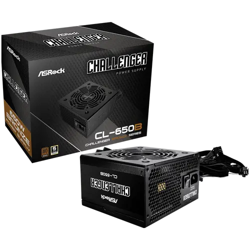 Asrock CL-650B, 650W, 80 Plus BRONZE, Non Modular PSU, 1x EPS 12V CPU(4+4pin), 2x PCIe (6+2pin), 2x 4-pin connectors, 4x SATA, OCP, SCP, OVP, UVP, OTP, OPP protections, 120 mm Fan, ATX 2.52, 5Y warranty