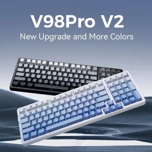 VGN безжична геймърска механична клавиатура Wireless Gaming Mechanical Keyboard - V98 PRO V2 Limited Black Glow - Kailh Arctic Switches, BT5.0, 2.4G, RGB - image 3