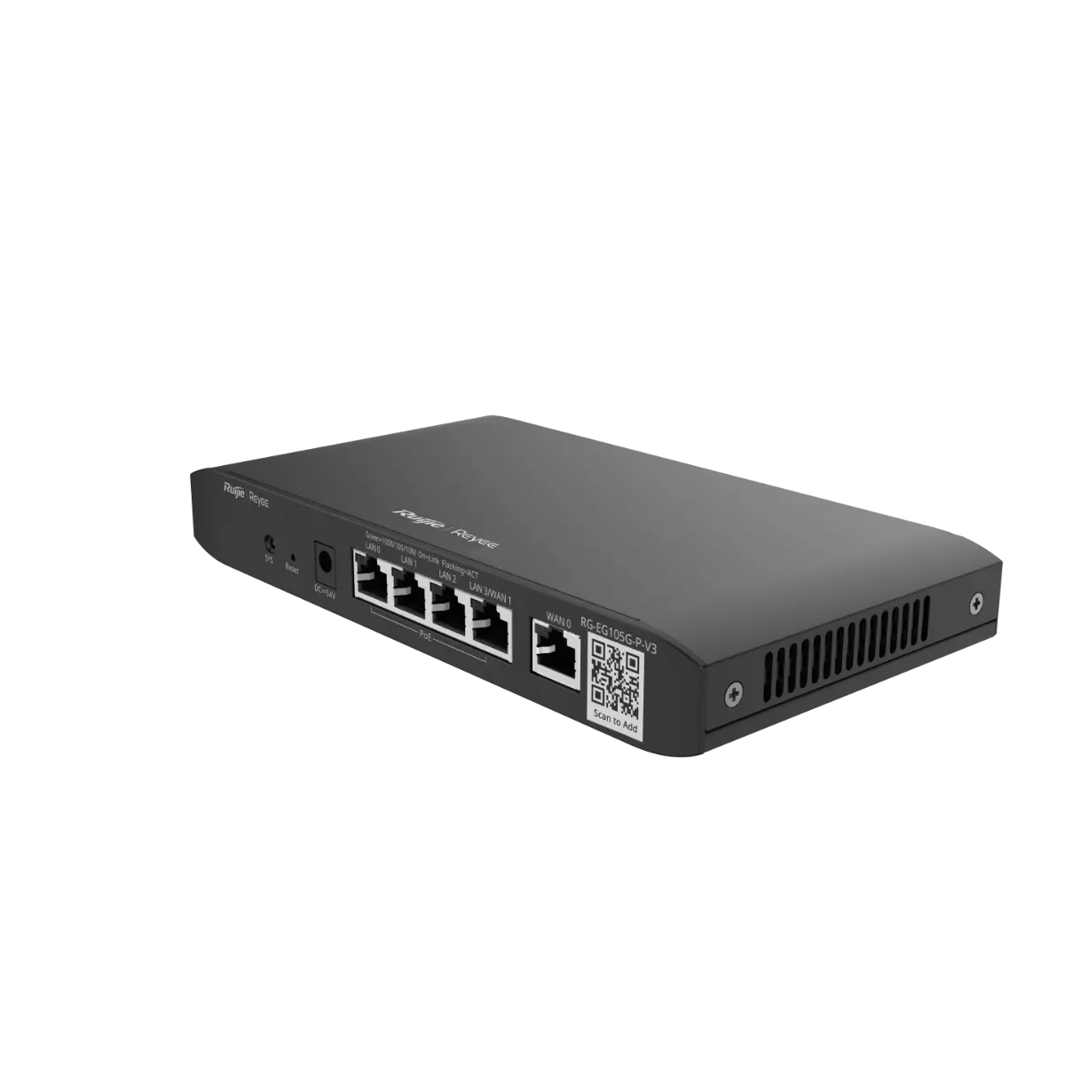 Рутер Ruijie RG-EG105G-P-V3, 2x GE,4xGE POE 128MB, 600Mbps,Cloud,OpVPN,100 users - image 2