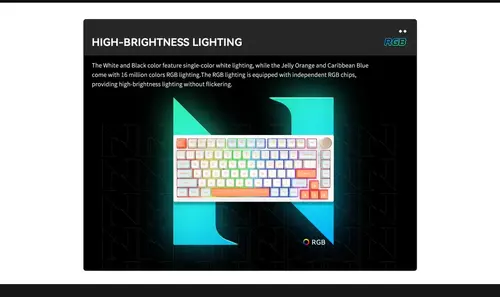 VGN безжична геймърска механична клавиатура Wireless Gaming Mechanical Keyboard - N75 PRO Caribbean Blue - Kailh Vaporwave Switches, RGB - image 12