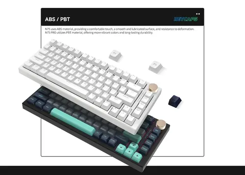 VGN безжична геймърска механична клавиатура Wireless Gaming Mechanical Keyboard - N75 PRO Caribbean Blue - Kailh Vaporwave Switches, RGB - image 9