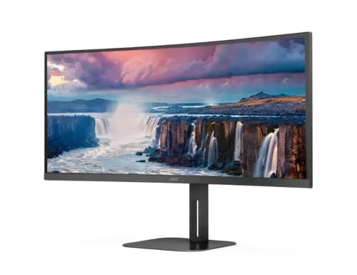 Монитор, AOC CU34V5C/BK, 34" Curved 1500R VA WLED, 3440x1440@100Hz, 4ms GtG, 1ms MPRT, 300cd m/2, 3000:1, 20M:1 DCR, Adaptive Sync, FlickerFree, Low Blue Light, 5Wx2, Tilt, Height Adjust, Swivel, HDMI, DP, USB hub - image 2