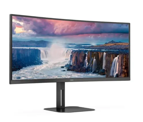 Монитор, AOC CU34V5C/BK, 34" Curved 1500R VA WLED, 3440x1440@100Hz, 4ms GtG, 1ms MPRT, 300cd m/2, 3000:1, 20M:1 DCR, Adaptive Sync, FlickerFree, Low Blue Light, 5Wx2, Tilt, Height Adjust, Swivel, HDMI, DP, USB hub - image 5