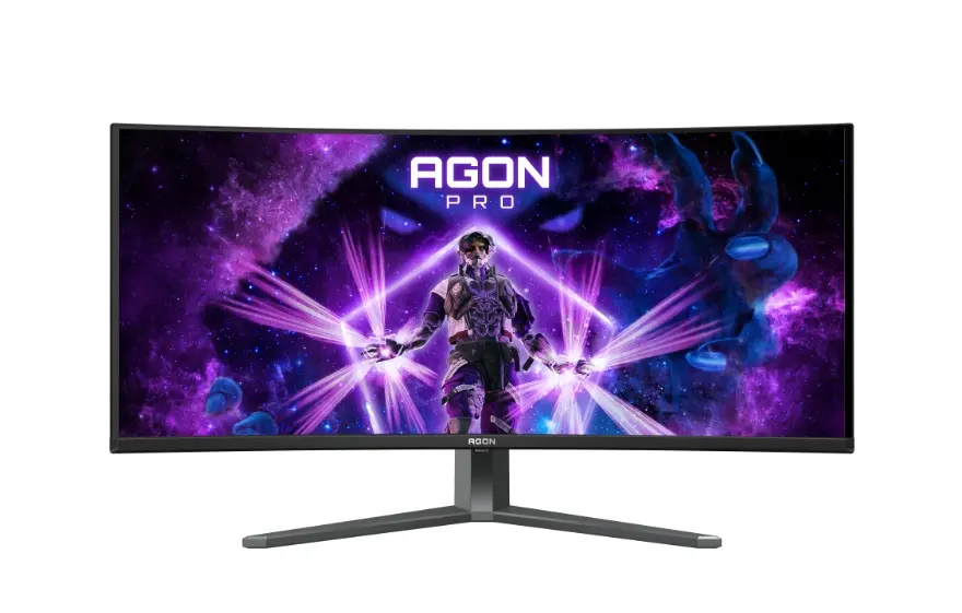 Монитор, AOC AG346UCD, 34" Curved 1800R QD-OLED, 3440x1440@175Hz, 0.03msGtG, 1000 cd/m2, 1.5M:1, 80M:1DCR, Adaptive Sync, FlickerFree, Low Blue Light, 8Wx2, Tilt, Height Adjust, Swivel, 2xHDMI, DP, USB hub - image 2