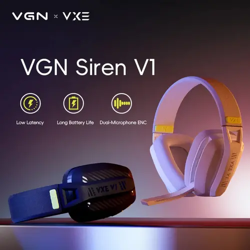 VGN безжични геймърски слушалки Wireless Gaming Headphones - SIREN V1 Black - Bluetooth 5.3, 2.4G - image 8