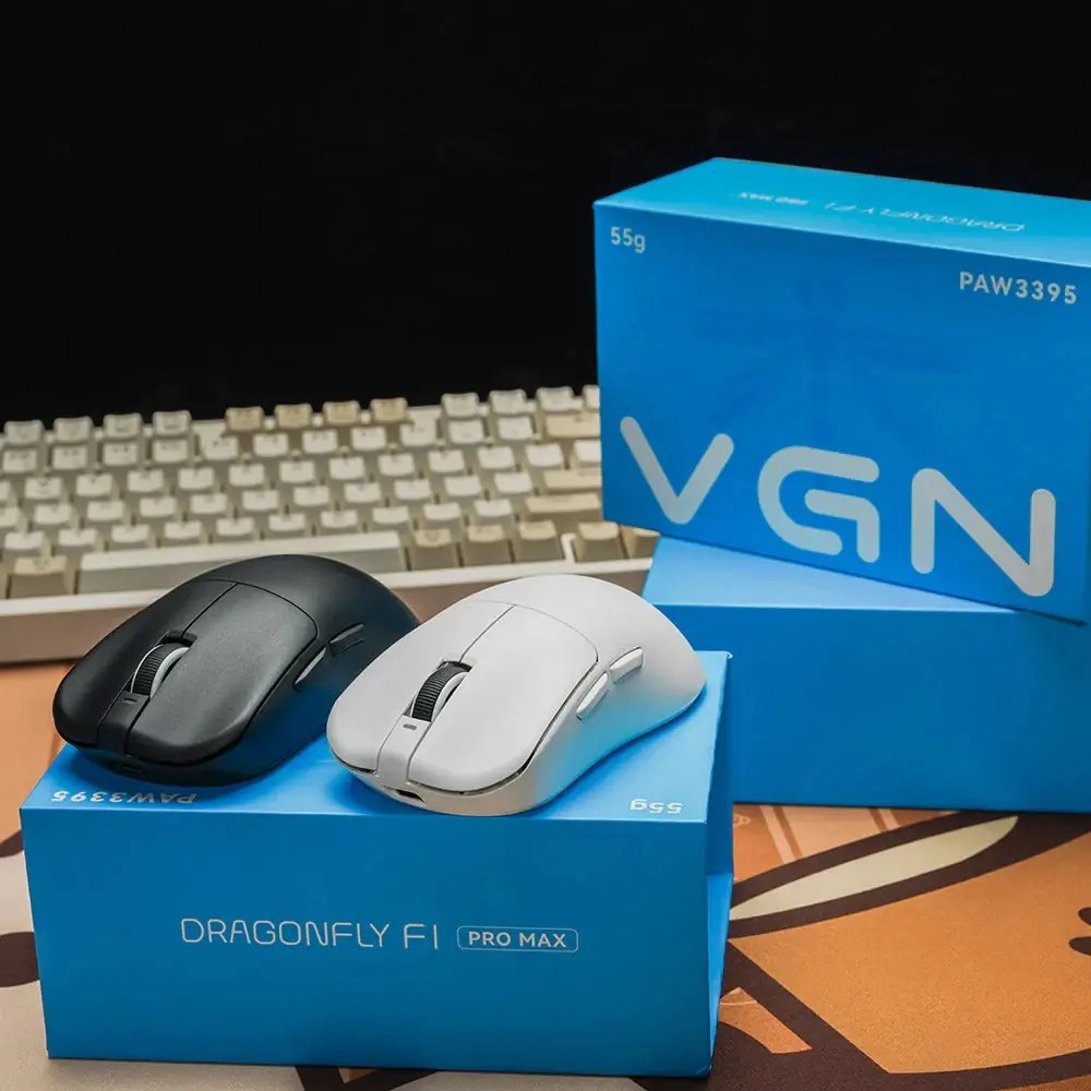 VGN професионална геймърска мишка Wireless Gaming Mouse F1 PRO MAX DRAGONFLY - 1K (4K compatible), Kailh Black Gold Mamba Switches, White - image 6