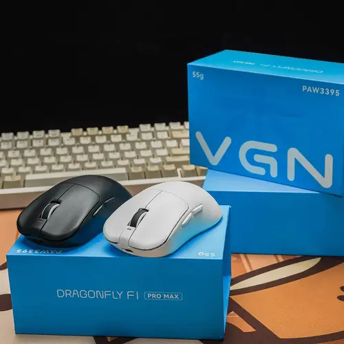 VGN професионална геймърска мишка Wireless Gaming Mouse F1 PRO MAX DRAGONFLY - 1K (4K compatible), Kailh Black Gold Mamba Switches, White - image 6