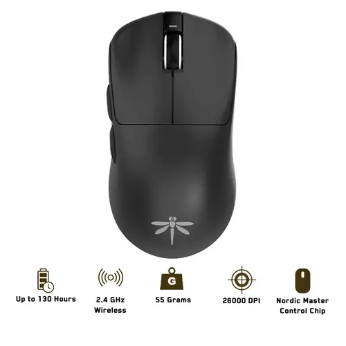 VGN професионална геймърска мишка Wireless Gaming Mouse F1 PRO MAX DRAGONFLY - 1K (4K compatible), Kailh Black Gold Mamba Switches, White - image 7