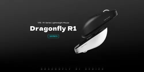 VXE професионална геймърска мишка Wireless Gaming Mouse Dragonfly R1 1K - Huano Ice Berry Pink Dot Switches, White - image 1