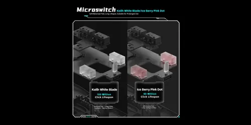 VXE професионална геймърска мишка Wireless Gaming Mouse Dragonfly R1 1K - Huano Ice Berry Pink Dot Switches, White - image 8