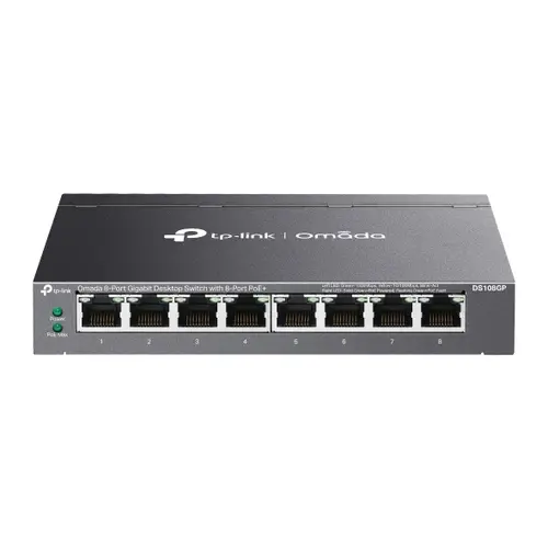 Комутатор TP-Link DS108GP, 8x1Gb PoE+, неуправляем, desktop