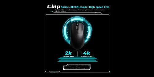 VXE mouse profesional de gaming fără fir Dragonfly R1 Pro Max 1K (compatibil 4K) - switch-uri Kailh White Blade, negru - 5