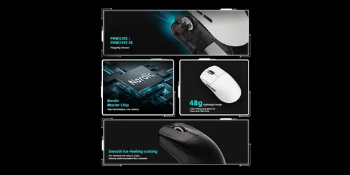 VXE επαγγελματικό gaming ποντίκι ασύρματο Dragonfly R1 SE+ - Huano Blue Glow V2, μαύρο - 3
