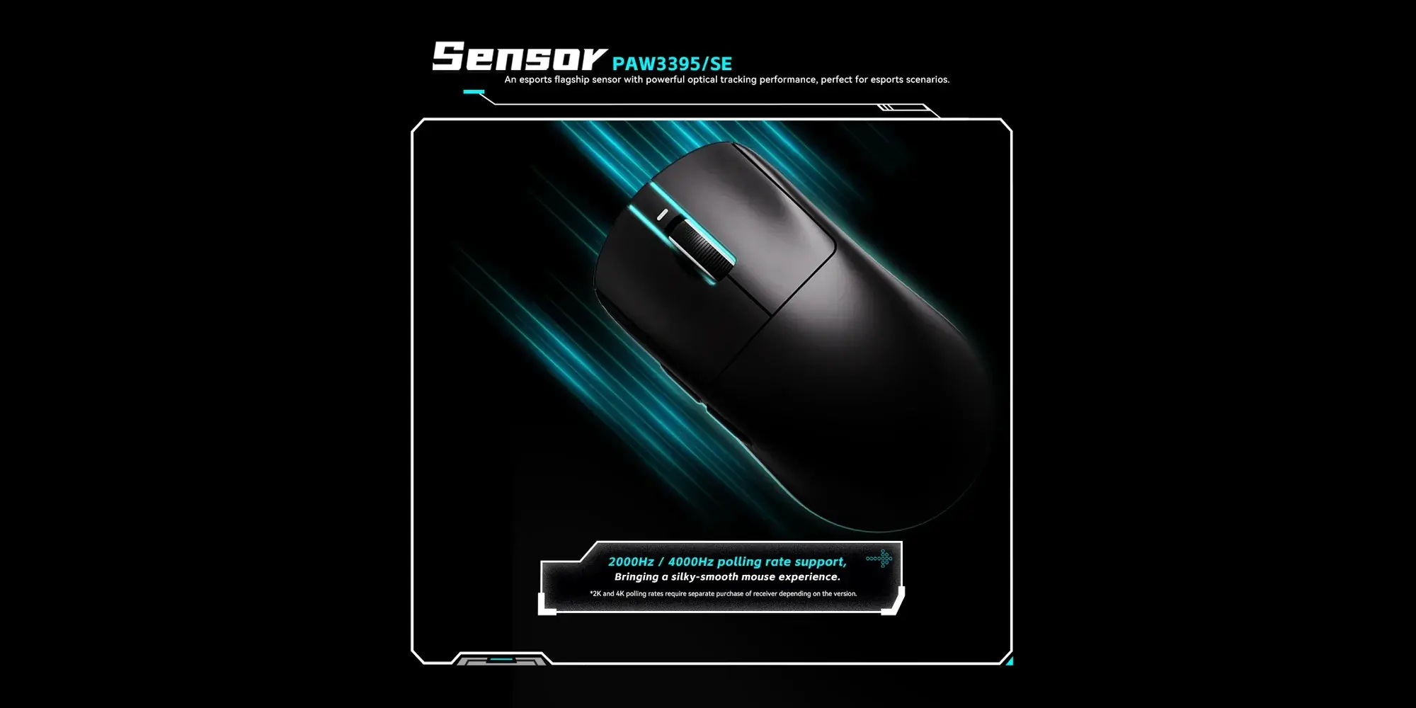VXE професионална геймърска мишка Wireless Gaming Mouse Dragonfly R1 SE+ - Huano Blue Glow V2, Black - image 6