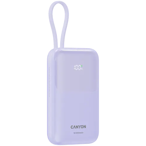 CANYON power bank OnPower 101 built-in cable 10000 mAh PD22.5W Purple - image 2