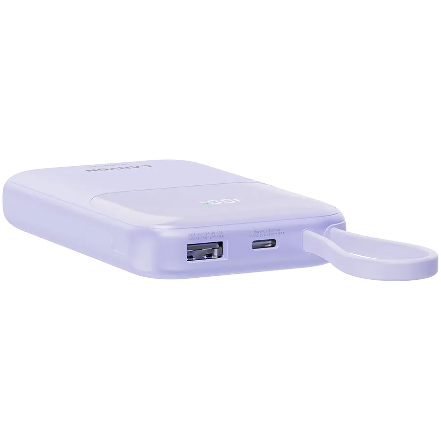 CANYON power bank OnPower 101 built-in cable 10000 mAh PD22.5W Purple - image 4