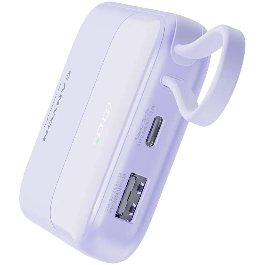 CANYON power bank OnPower 101 built-in cable 10000 mAh PD22.5W Purple - image 5