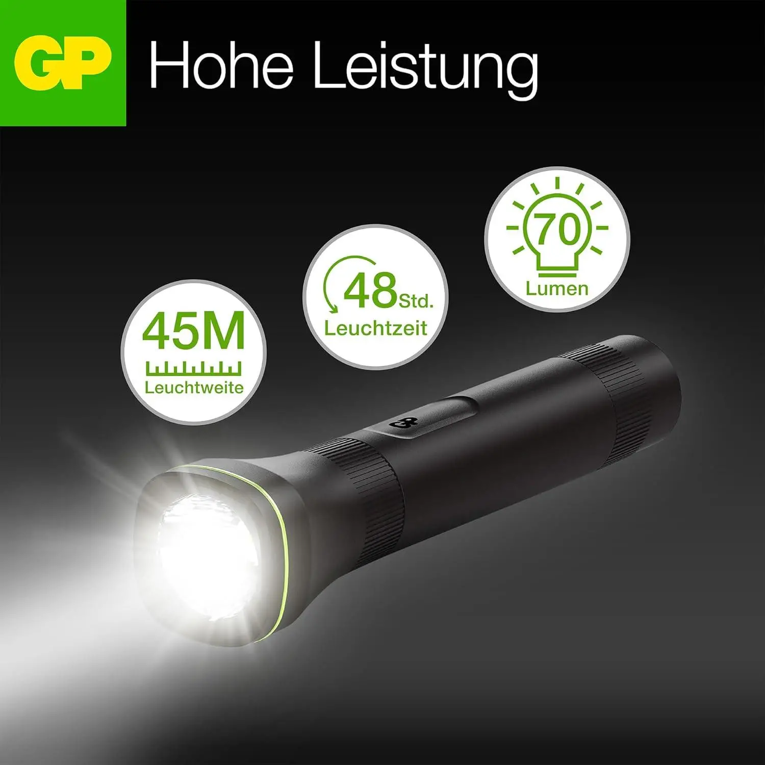 Φακός GP BATTERIES C107B LED 70 lumen 2*AA μπαταρία - image 2