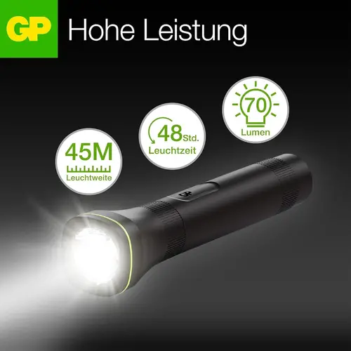 Lanternă GP BATTERIES C107B LED 70 lumeni 2*AA baterie - 3