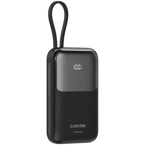 CANYON power bank OnPower 101 cu cablu încorporat 10000 mAh PD22.5W Negru - 3