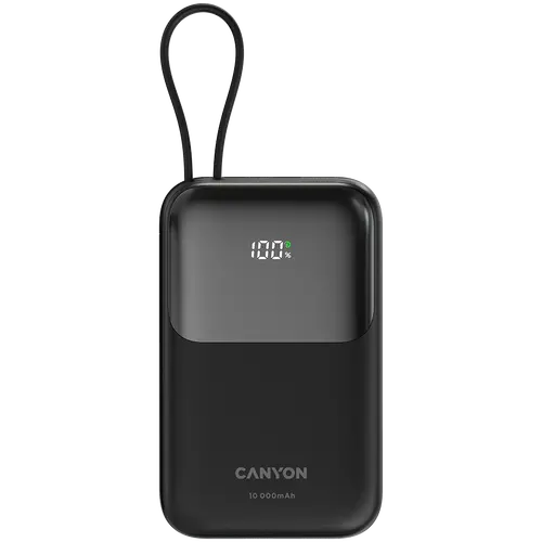 CANYON power bank OnPower 101 με ενσωματωμένο καλώδιο 10000 mAh PD22.5W Μαύρο - 1
