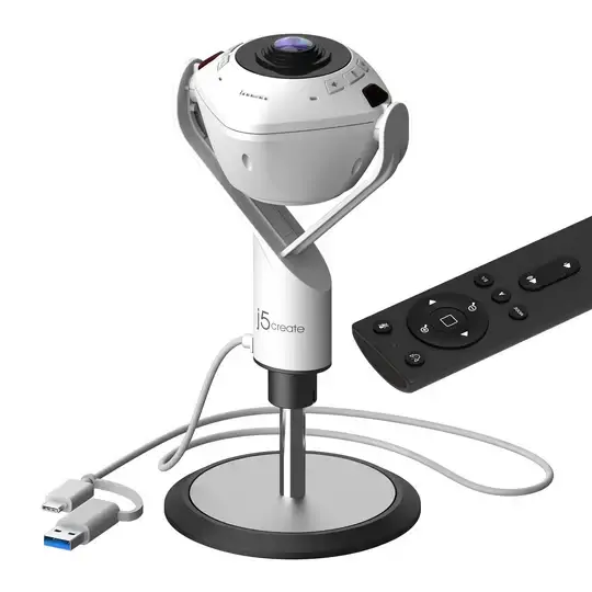 Камера за видеоконференции, j5create JVU368,360°,Full HD 1080p,USB™ UVC/UAC plug-and-play,HDR,AI функция - image 1