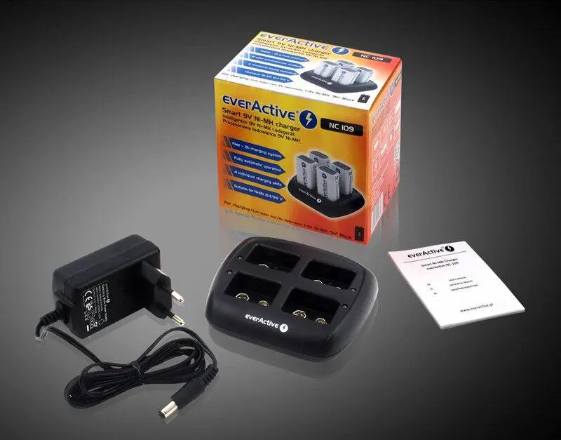 Зарядно устройство EVERACTIVE NC109, за NIMH батерии, 7.2V/8.4V, R22, 4 гнезда