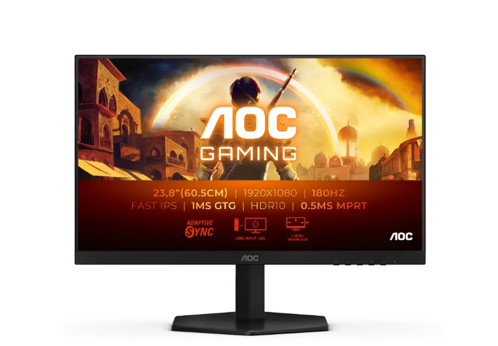 Монитор, AOC 24G42E, 23.8" Fast IPS WLED, 1920x1080@180Hz, 1ms GtG, 0.5ms MPRT, 300cd m/2, 1000:1, 80M:1 DCR, Adaptive Sync, FlickerFree, Low Blue Light, Tilt, HDMI, DP