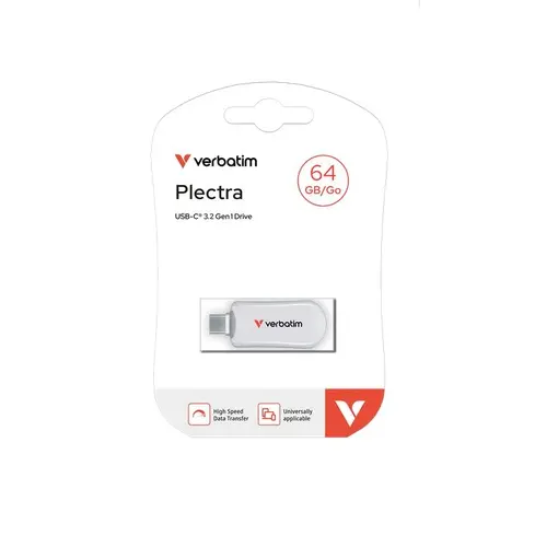 Memorie, Verbatim Plectra USB-C Flash Drive alb 64GB - 3