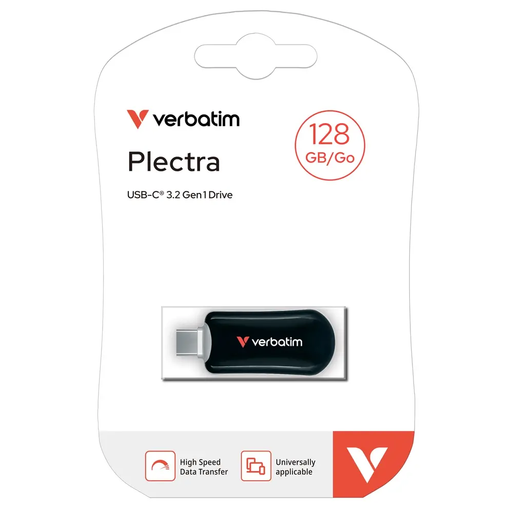 Памет, Verbatim Plectra USB-C Flash Drive Black 128GB - image 3