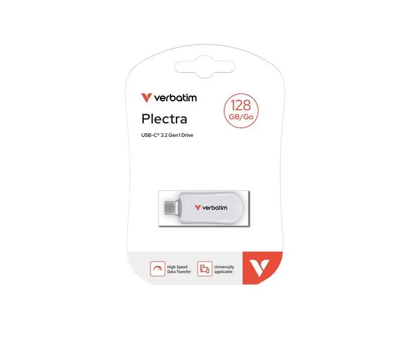Памет, Verbatim Plectra USB-C Flash Drive White 128GB - image 2