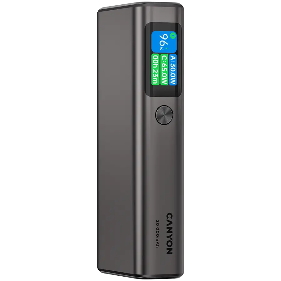 CANYON power bank OnPower 230 TFT 20000 mAh PD130W Dark Grey - image 1