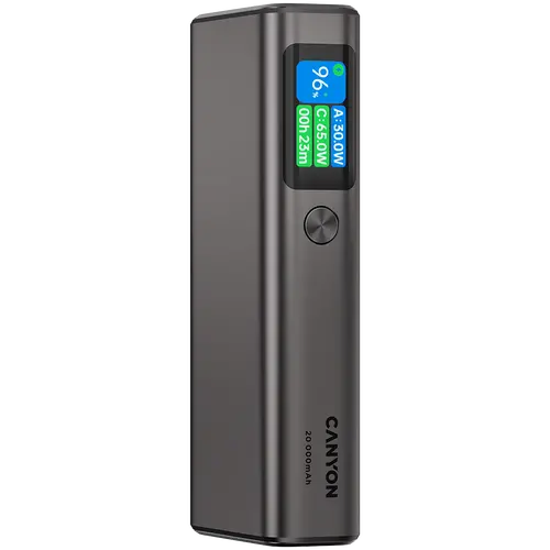 CANYON power bank OnPower 230 TFT 20000 mAh PD130W Dark Grey - image 1