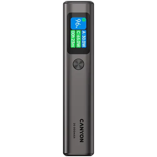 CANYON power bank OnPower 230 TFT 20000 mAh PD130W Dark Grey